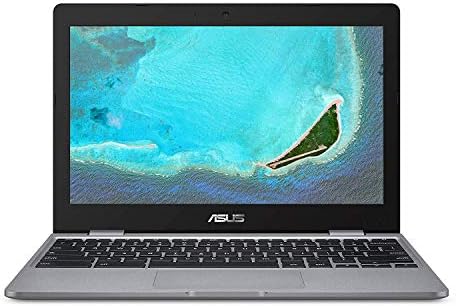 ASUS Chromebook C223 11,6 pouces HD Chromebook Ordinateur portable Intel Dual-Core Celeron N3350 (jusqu’à 2,4 GHz), 4 Go de RAM, 32 Go de mémoire eMMC, design haut de gamme, gris, C223NA-DH02